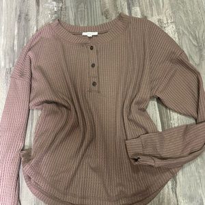 Waffle knit long sleeve